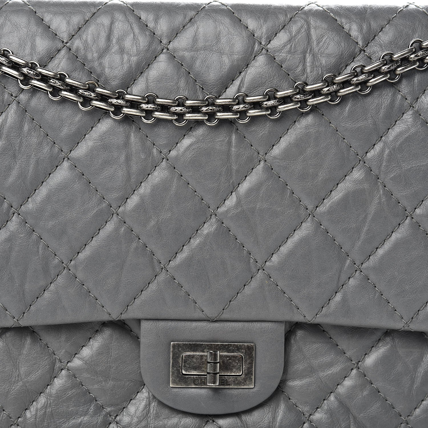 Chanel Aged Calfskin Quilted 2.55 Reissue 226 Flap Grey 9 of 17