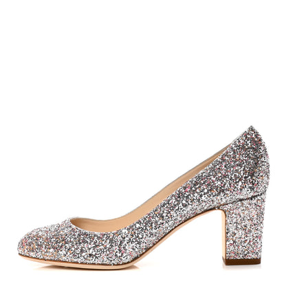 Jimmy Choo Coarse Glitter Calfskin Billie 85 Pump 38.5 Metallic 1 of 10