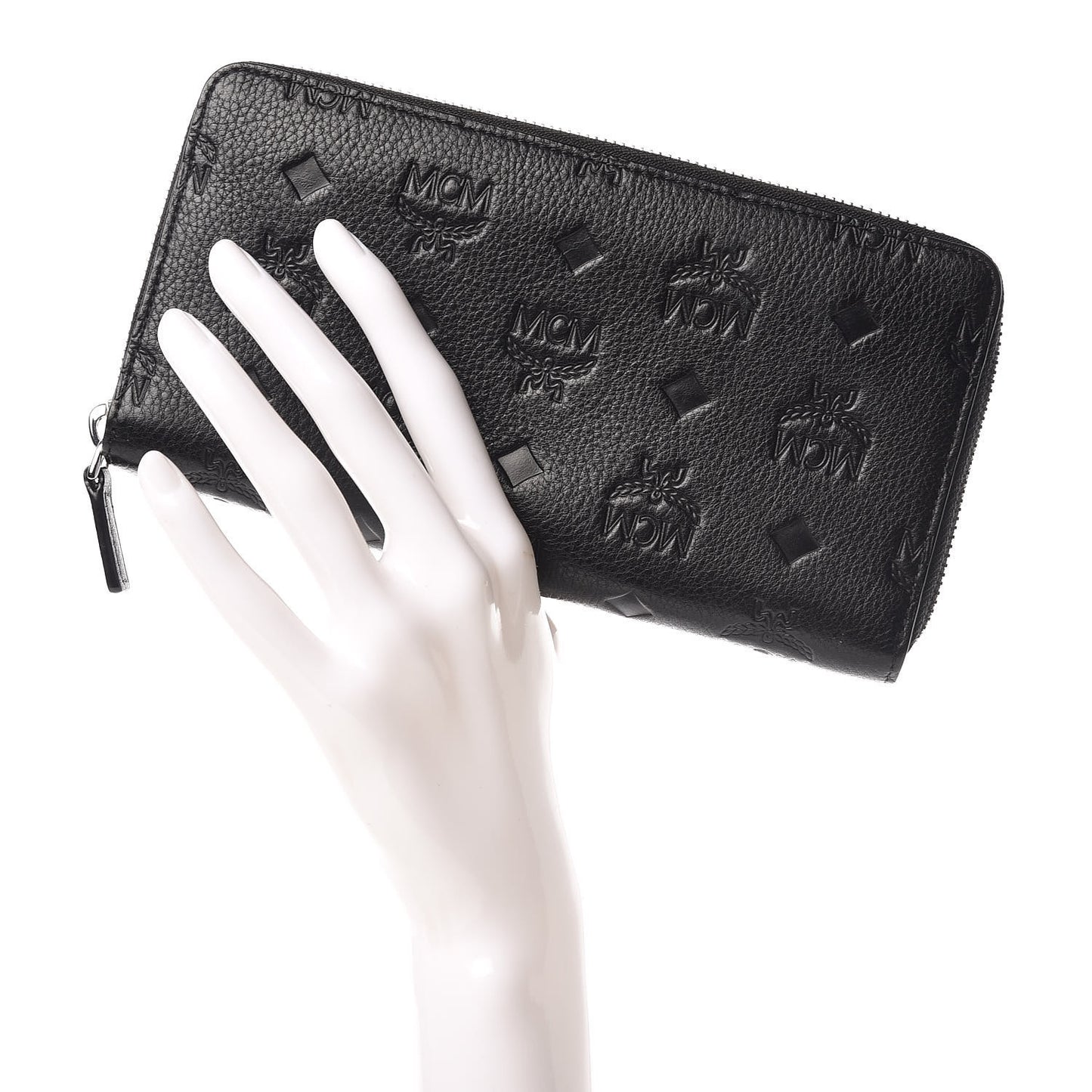 Calfskin Ottomar Monogram Klara Zip Wallet Black
