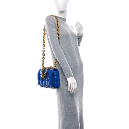 Bottega Veneta Lambskin Maxi Intreccio Padded Chain Cassette Crossbody Bag Cobalt 2 of 9