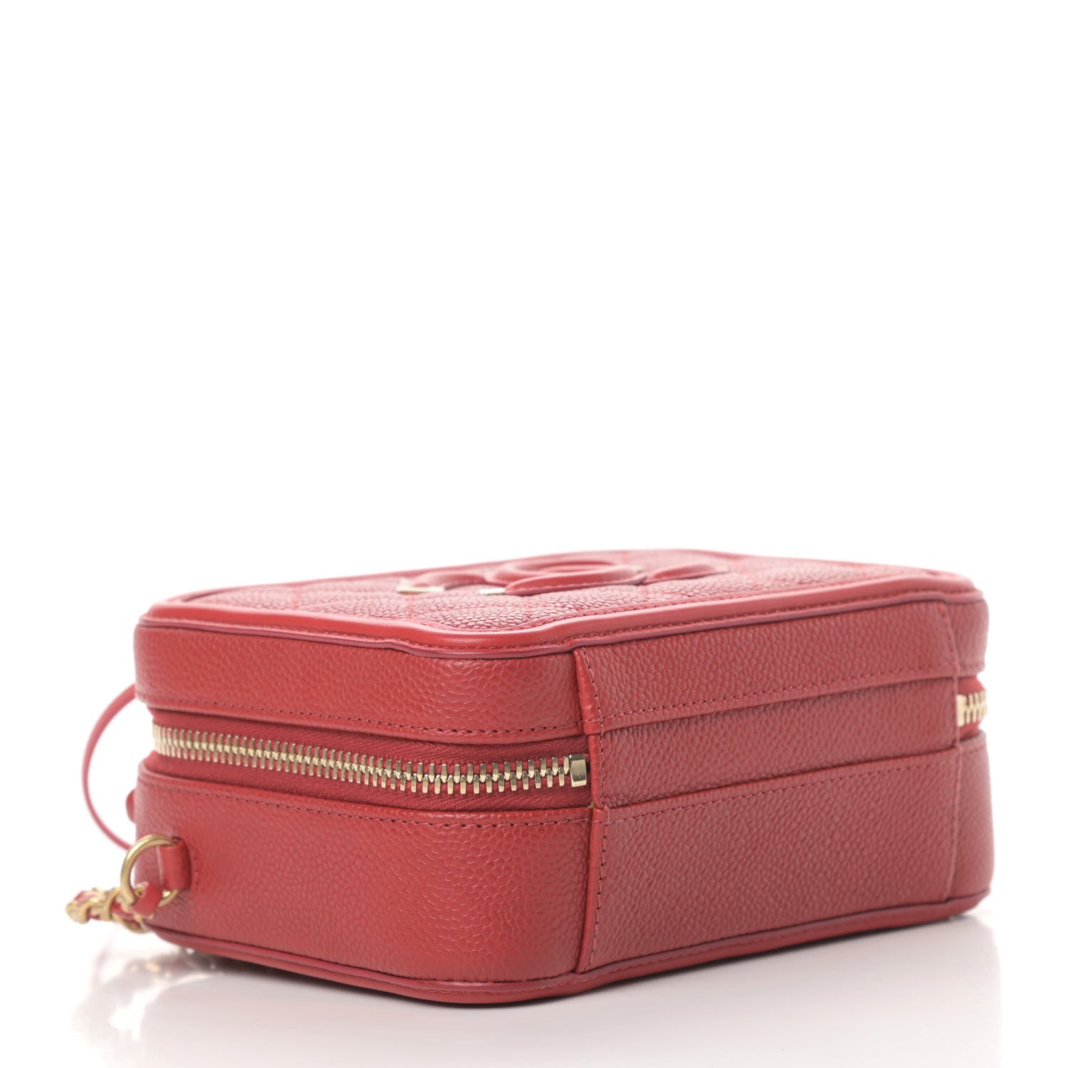 Chanel Caviar Quilted Small CC Filigree Vanity Case Red 4 of 13