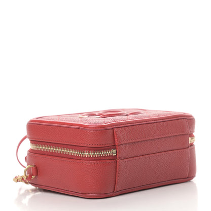 Chanel Caviar Quilted Small CC Filigree Vanity Case Red 4 of 13