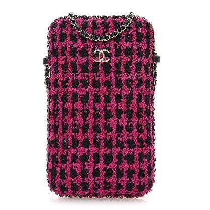 Chanel Tweed Chain Around Phone Holder Pink 1 of 10