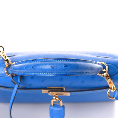 Hermes Ostrich Kelly Sellier 25 Bleuet 35 of 40