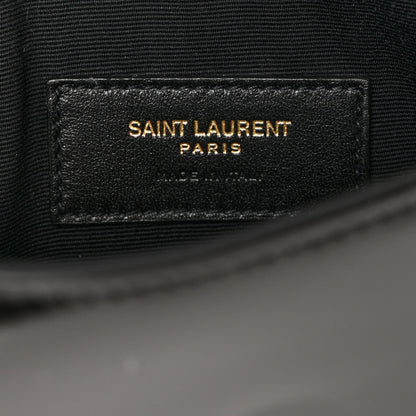 Saint Laurent Smooth Shiny Calfskin Monogram Uptown Pouch Black 6 of 7