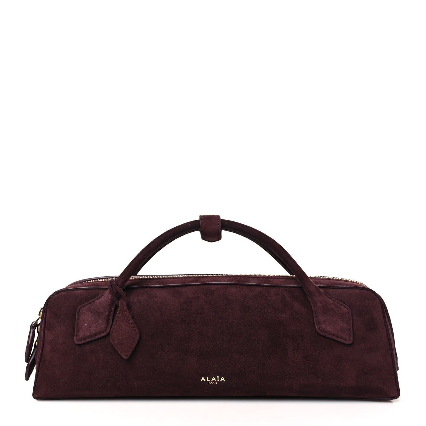 Suede Goatskin Teckel Clutch Rouge Grenat