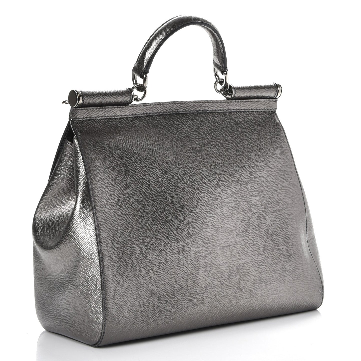 Metallic Dauphine Large Miss Sicily Satchel Gunmetal