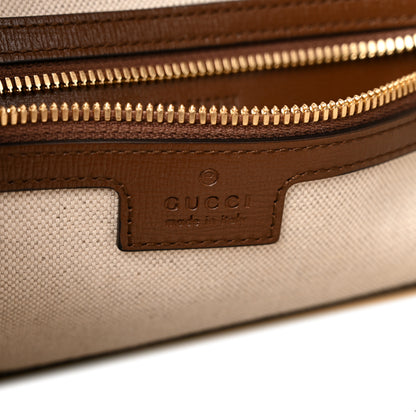 Gucci GG Supreme Monogram Azalea Calfskin Medium Retro Interlocking G Buckle Backpack Beige Ebony Brown Sugar 6 of 14
