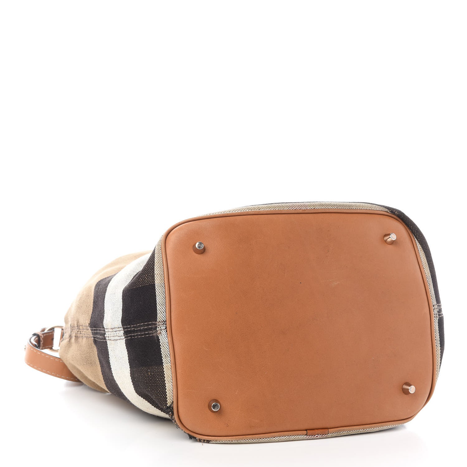 Burberry Canvas Mega Check Medium Ashby Hobo Saddle Brown 6 of 18