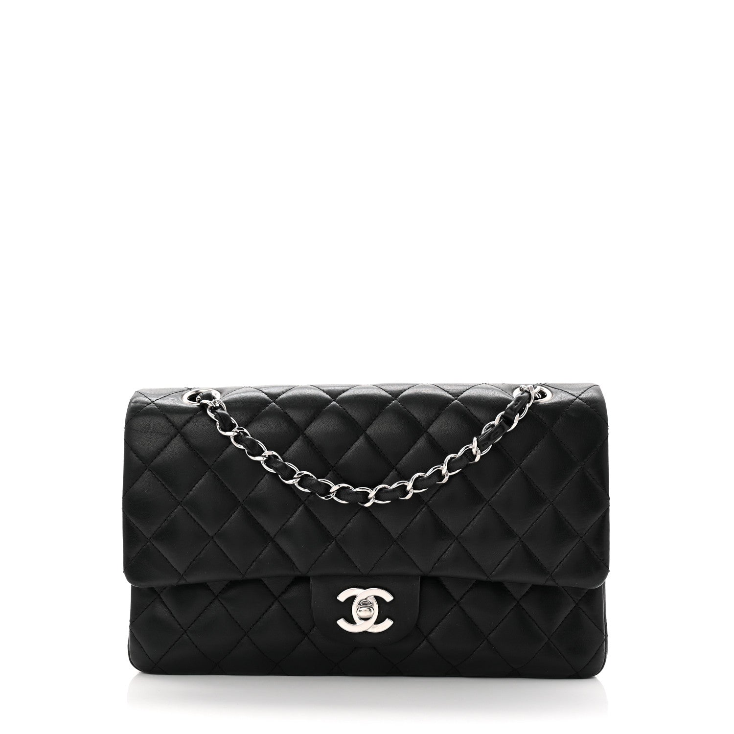 Chanel Lambskin Quilted Medium Double Flap Black 1 of 11