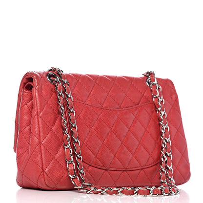 Chanel Washed Caviar Quilted Medium Double Flap Red 3 of 14