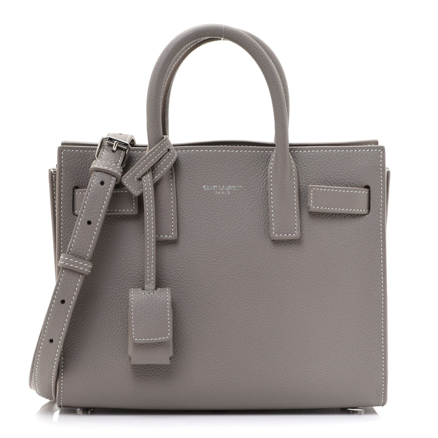 Grained Calfskin Nano Sac De Jour Fog