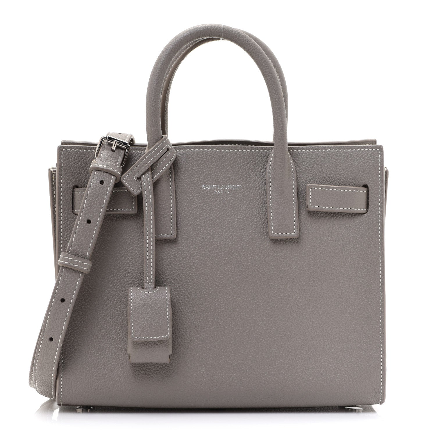 Saint Laurent Grained Calfskin Nano Sac De Jour Fog 1 of 9