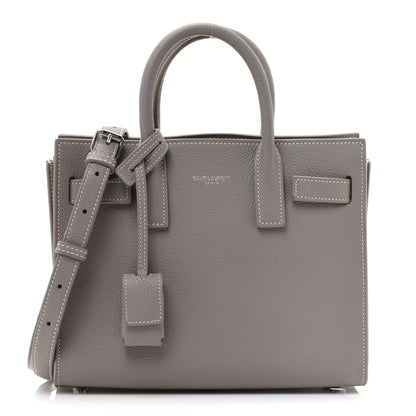 Saint Laurent Grained Calfskin Nano Sac De Jour Fog 1 of 9