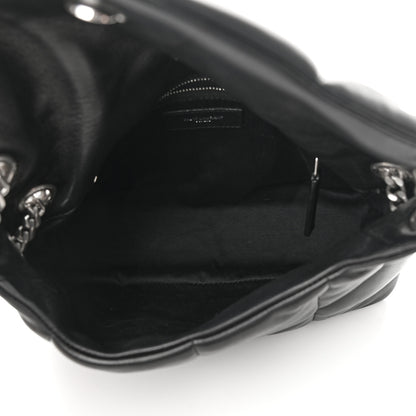 Saint Laurent Lambskin Quilted Small Loulou Puffer Monogram Chain Satchel Black 5 of 14