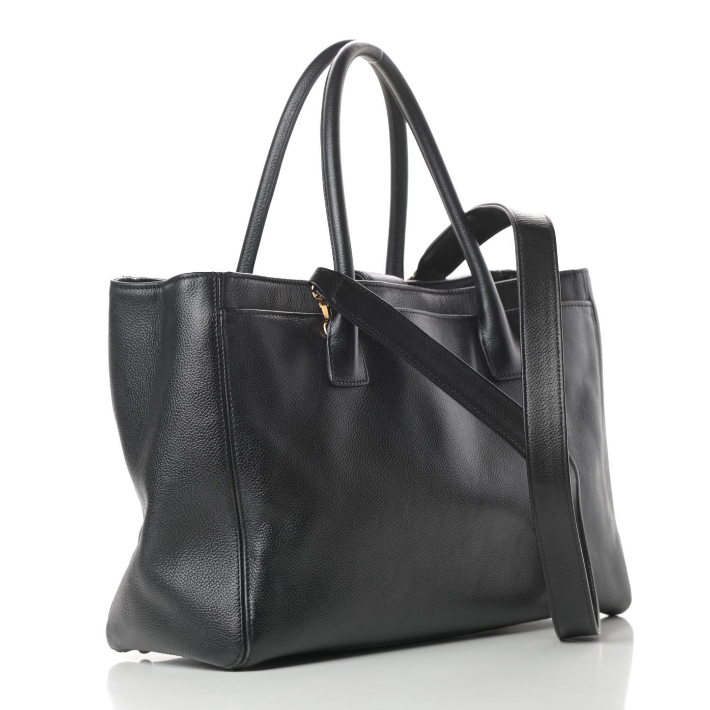 Calfskin Cerf Shopper Tote Black