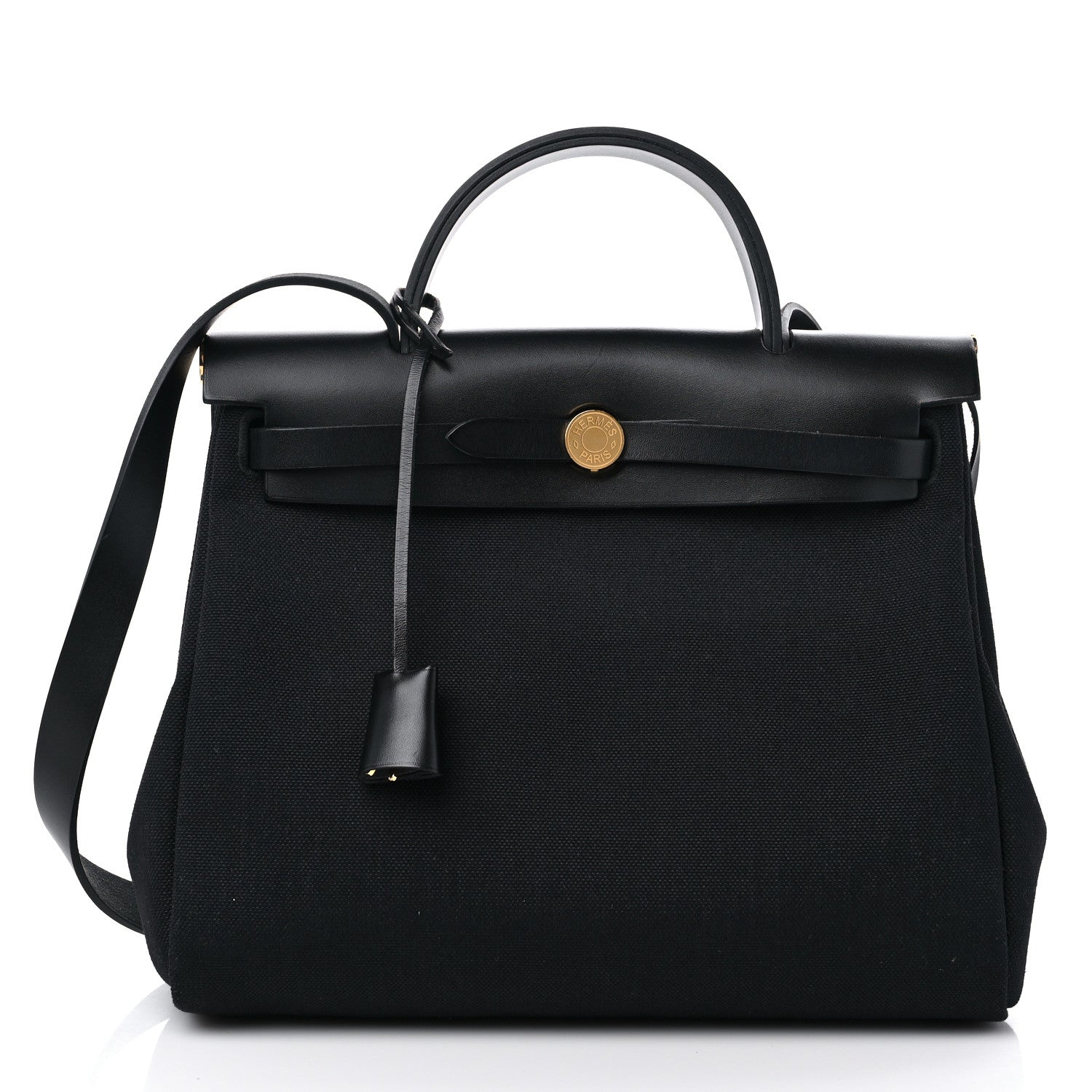 Hermes Military Toile Vache Hunter Herbag Zip PM 31 Black 2 of 10