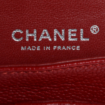 Chanel Caviar Quilted Medium Double Flap Dark Red 7 of 10