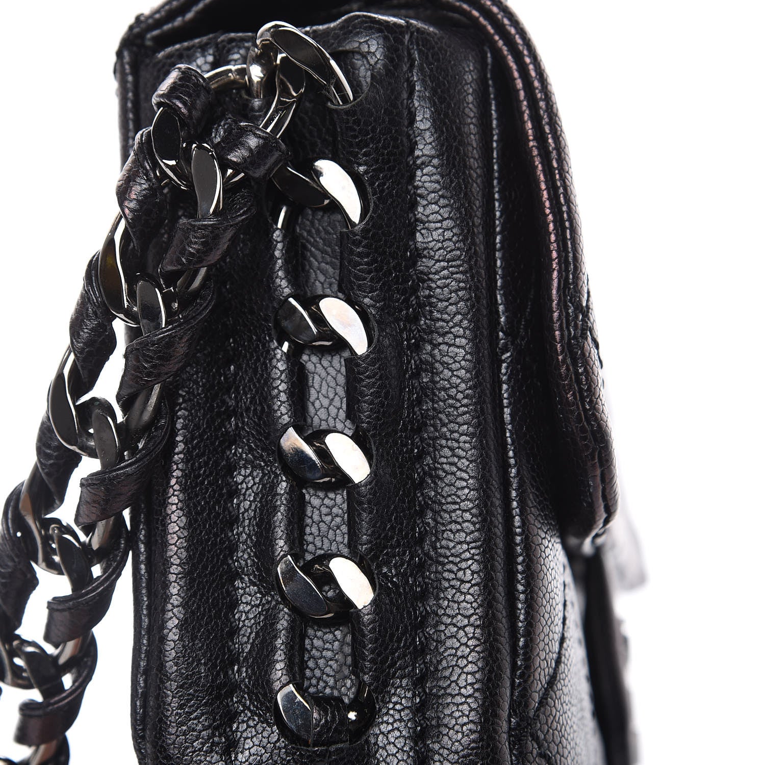 Chanel Glazed Caviar Quilted Modern Chain Flap Black 12 of 15
