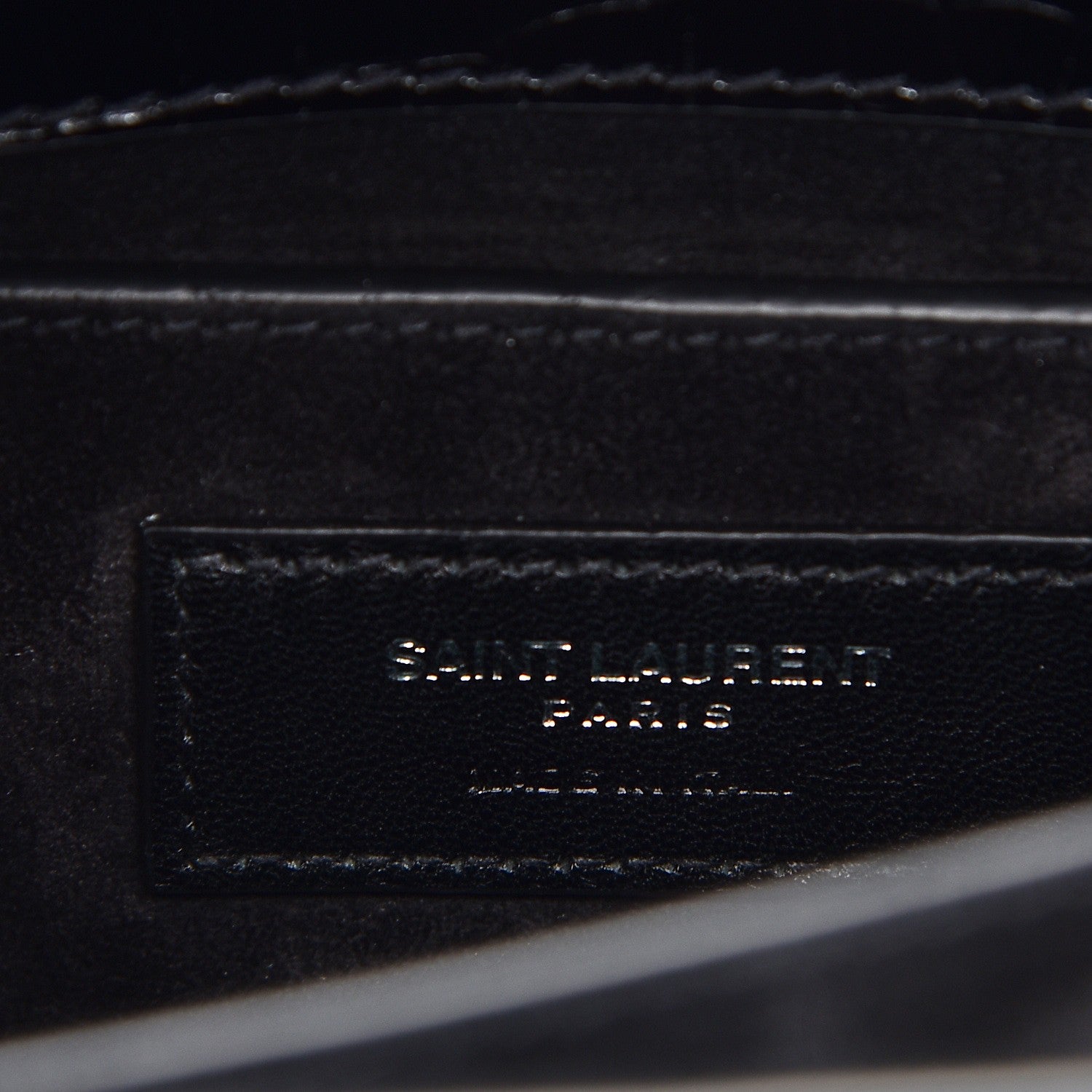 Saint Laurent Calfskin Crocodile Embossed Medium Monogram Sunset Black 6 of 7