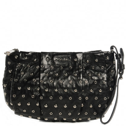 Prada Nappa Grommets Clutch Wristlet Nero Black 1 of 20