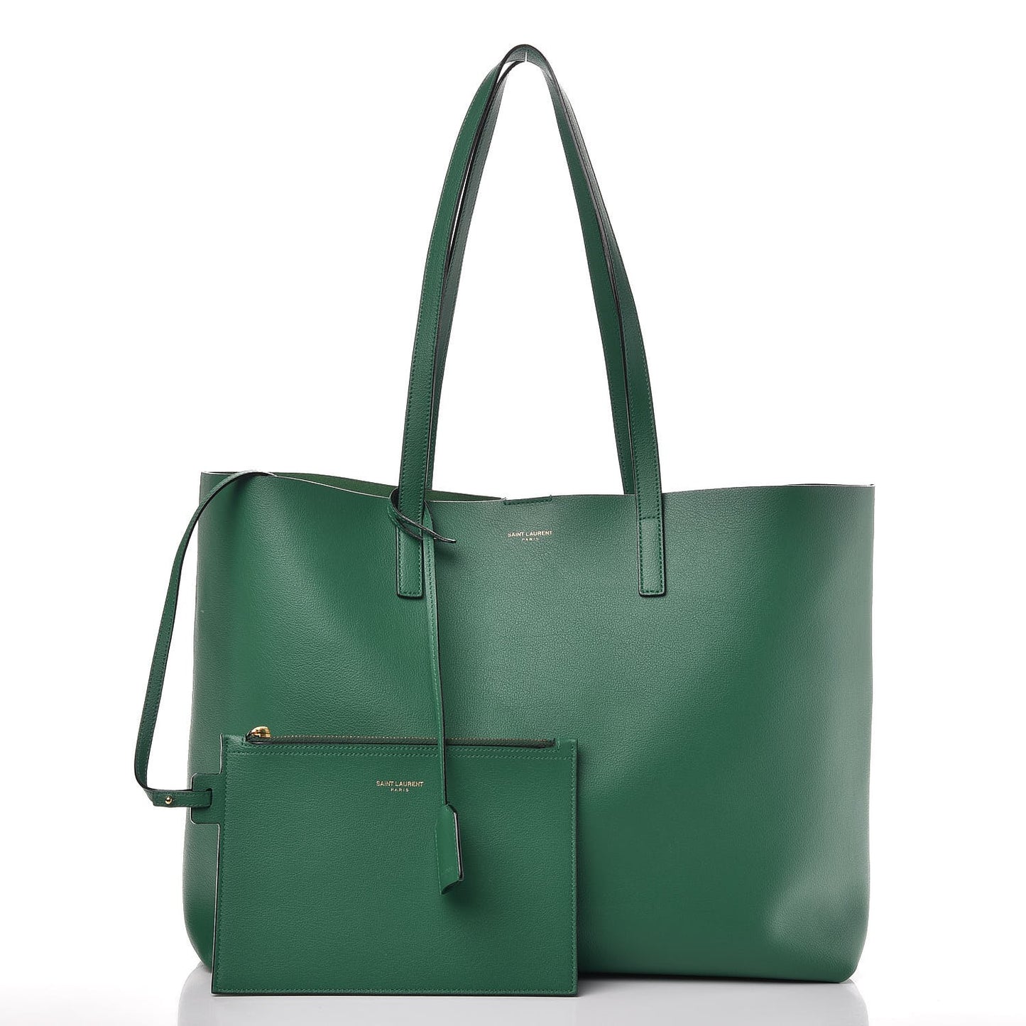 Calfskin Large Shopping Tote Emerald Green
