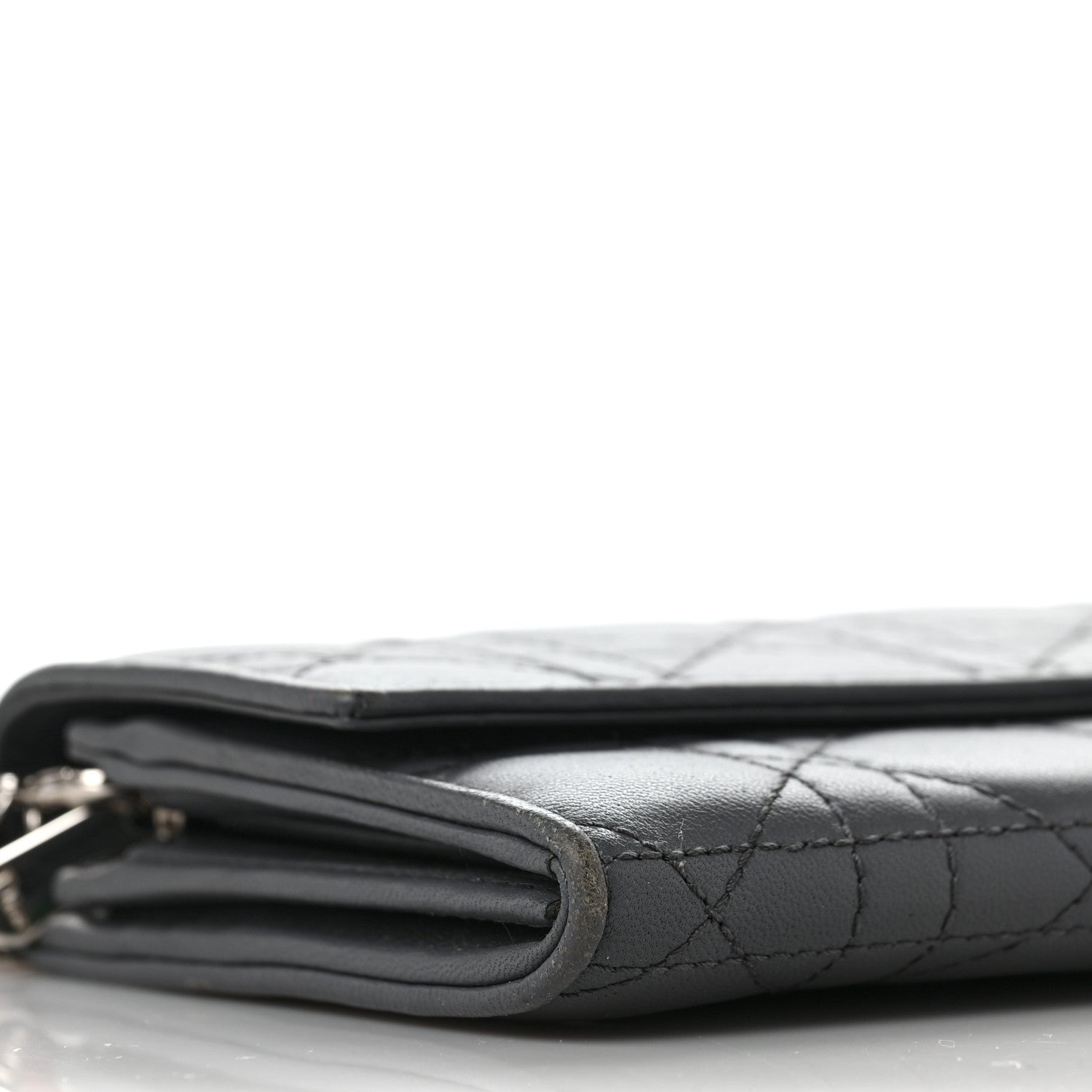Christian Dior Lambskin Cannage Lady Dior Flap Wallet Grey 7 of 8