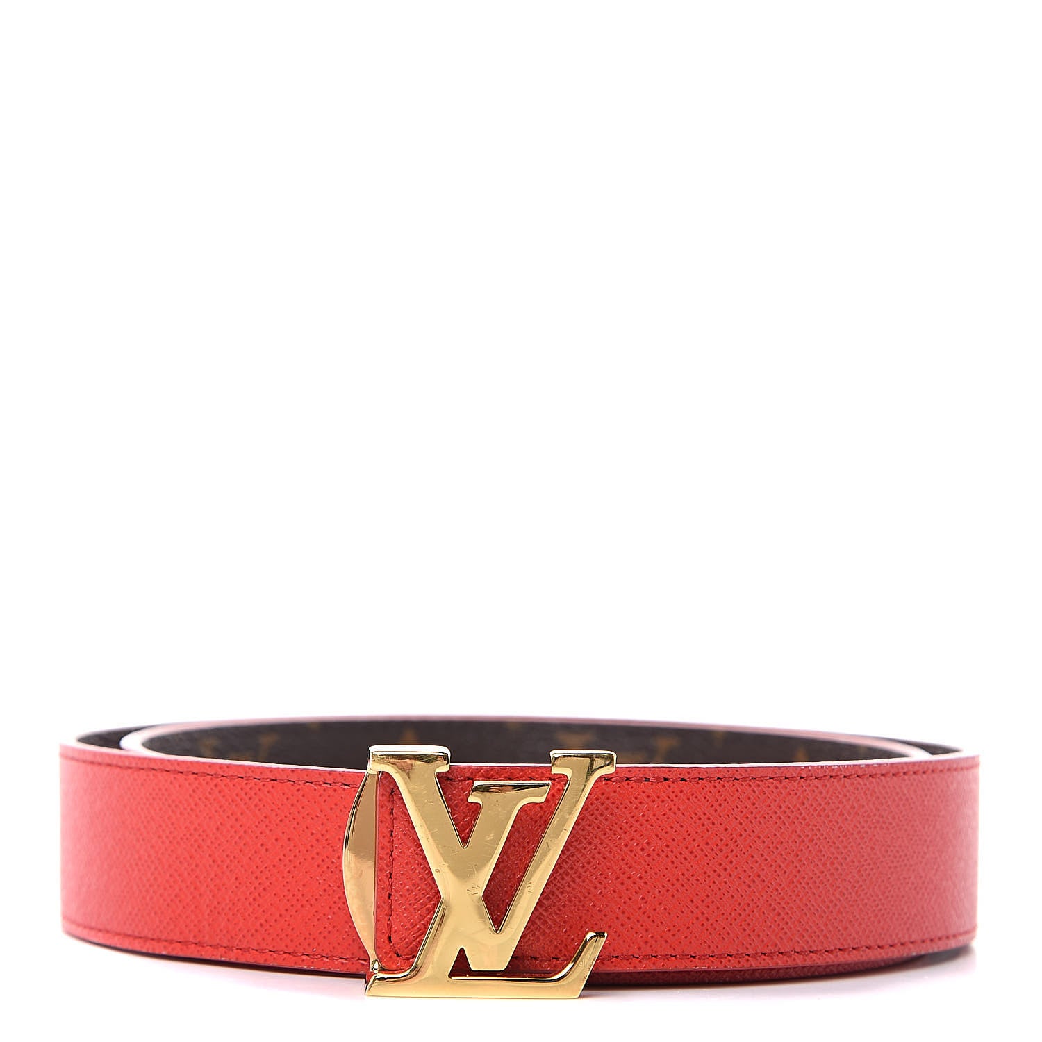 Louis Vuitton Monogram 30mm LV Initiales Reversible Belt 80 32 Coquelicot 1 of 6