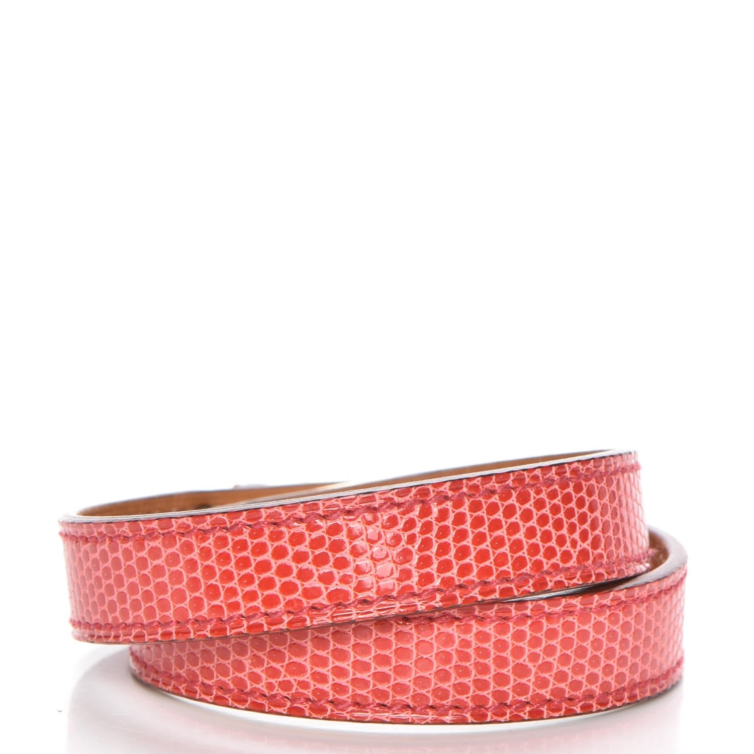Hermes Lizard Kelly Double Tour Bracelet S Bougainvillea 3 of 8