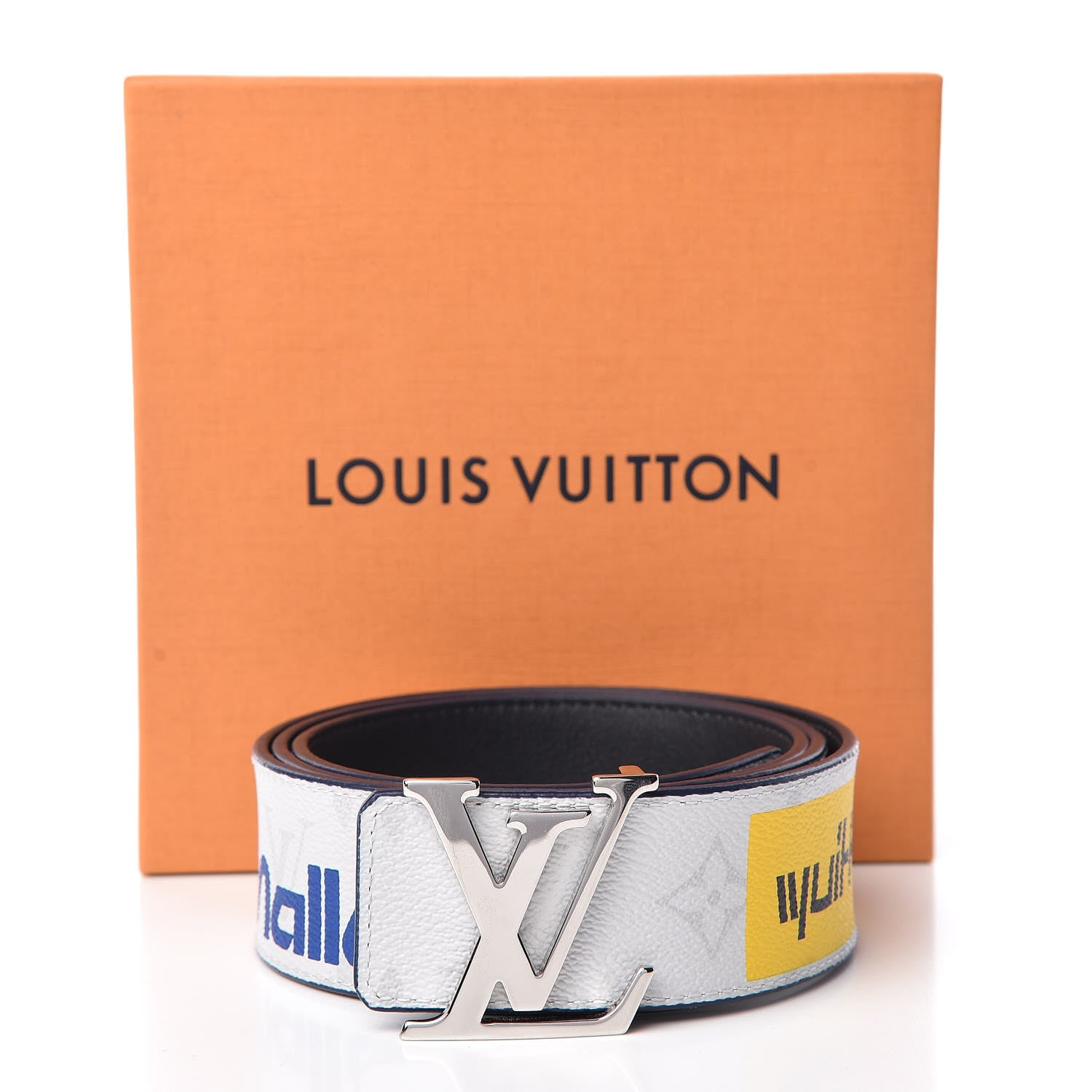Louis Vuitton Printed Stickers Calfskin Monogram 40mm LV Initiales Reversible Belt 95 38 White 10 of 10