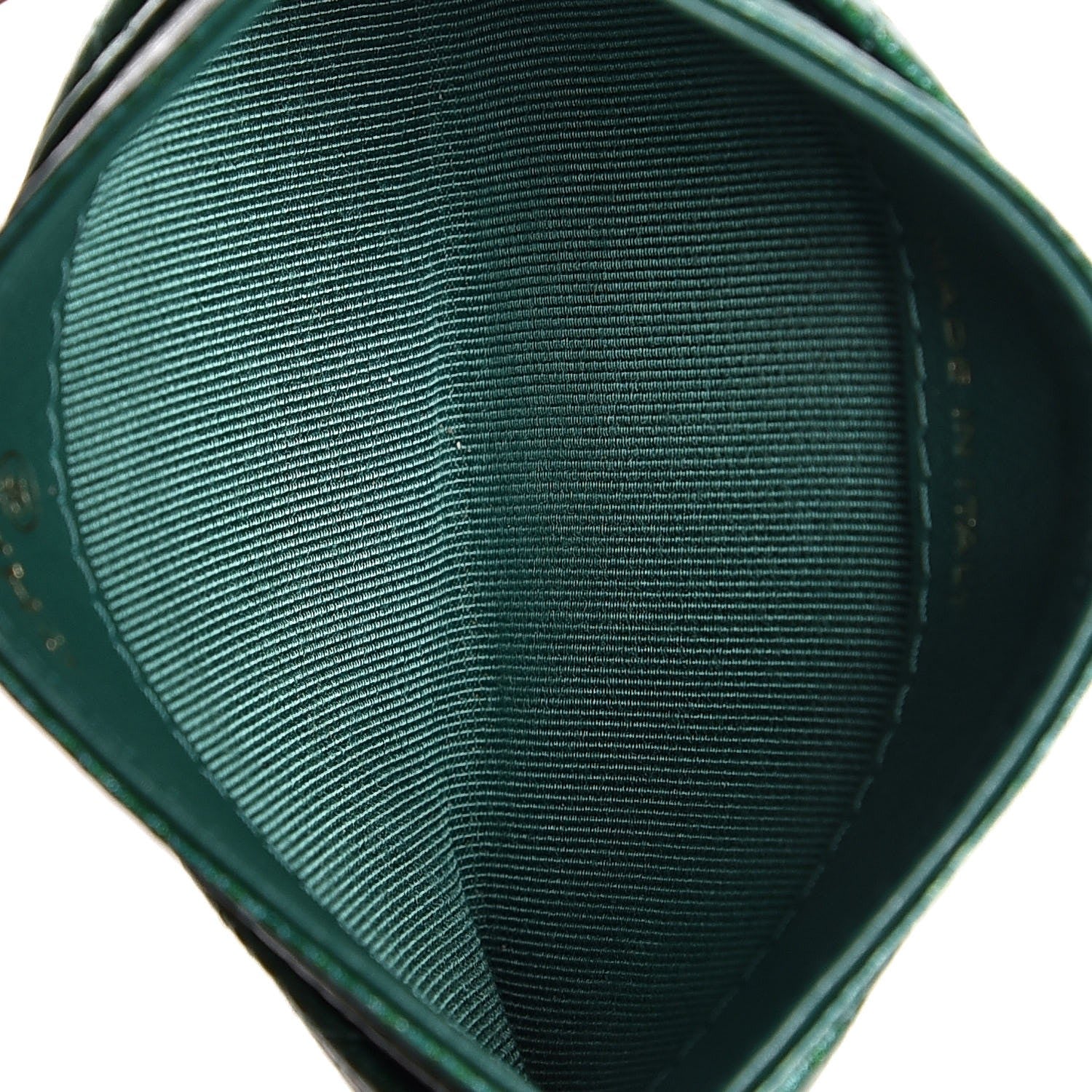 Chanel Metallic Caviar Quilted Card Holder Green 5 of 9
