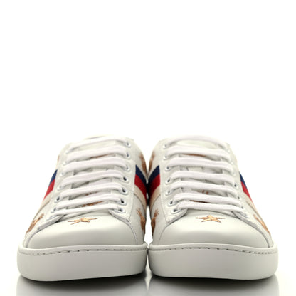 Gucci Calfskin Bee Star Embroidered Sylvie Web Ace Sneakers 35 White 2 of 8