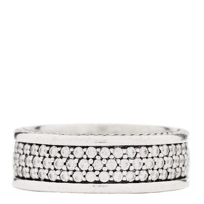 David Yurman Sterling Silver Diamond Streamline Three-Row Band Ring 65 11 1 of 5