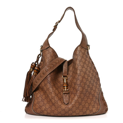 Gucci Guccissima Old Libeccio Large New Jackie Hobo Old Naturale 1 of 10