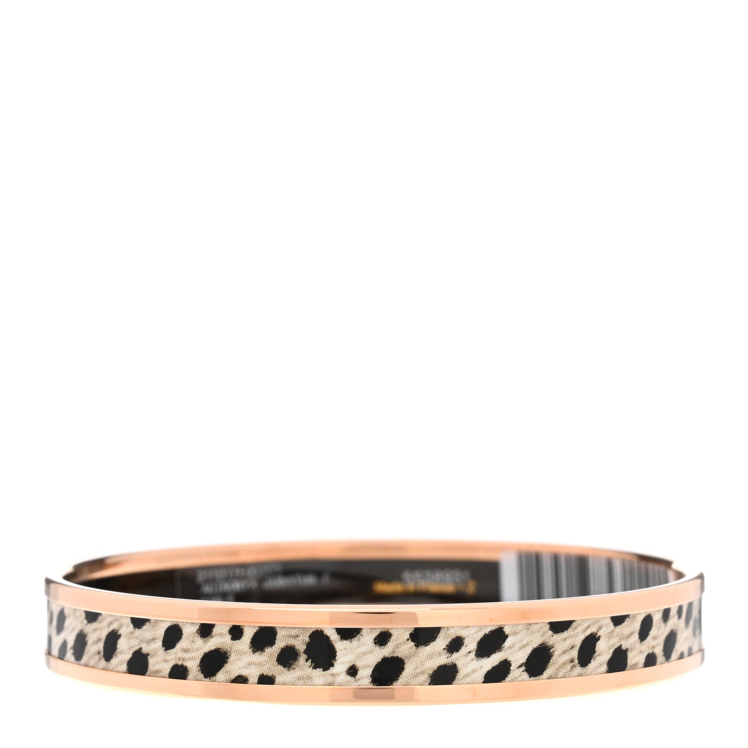 Hermes Enamel Printed Narrow Acinonyx Jubatus Bracelet 70 Sable 3 of 5