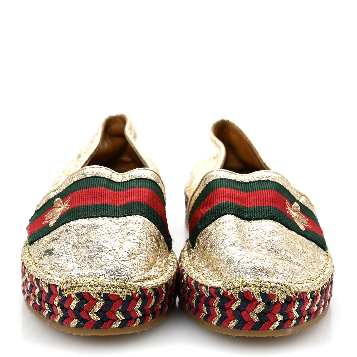 Galassia Web Bee Embroidered Espadrilles  36.5 Platino