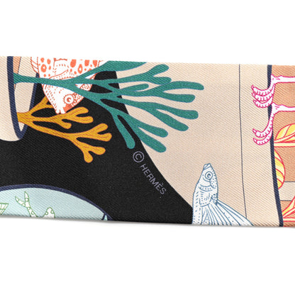 Hermes Silk Precious Paradise Twilly Black Beige Multicolor 8 of 8