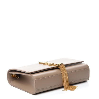 Saint Laurent Smooth Calfskin Small Classic Monogram Kate Tassel Satchel Dark Beige 4 of 12