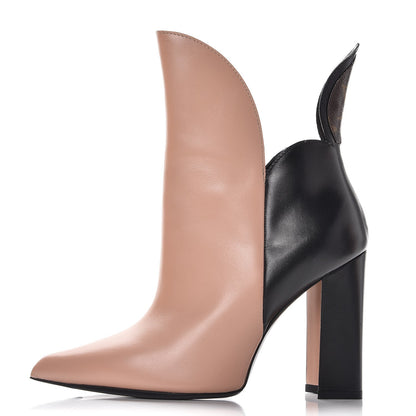 Louis Vuitton Calfskin Monogram Gamble Diva Ankle Boots 36 Black Nude 1 of 12