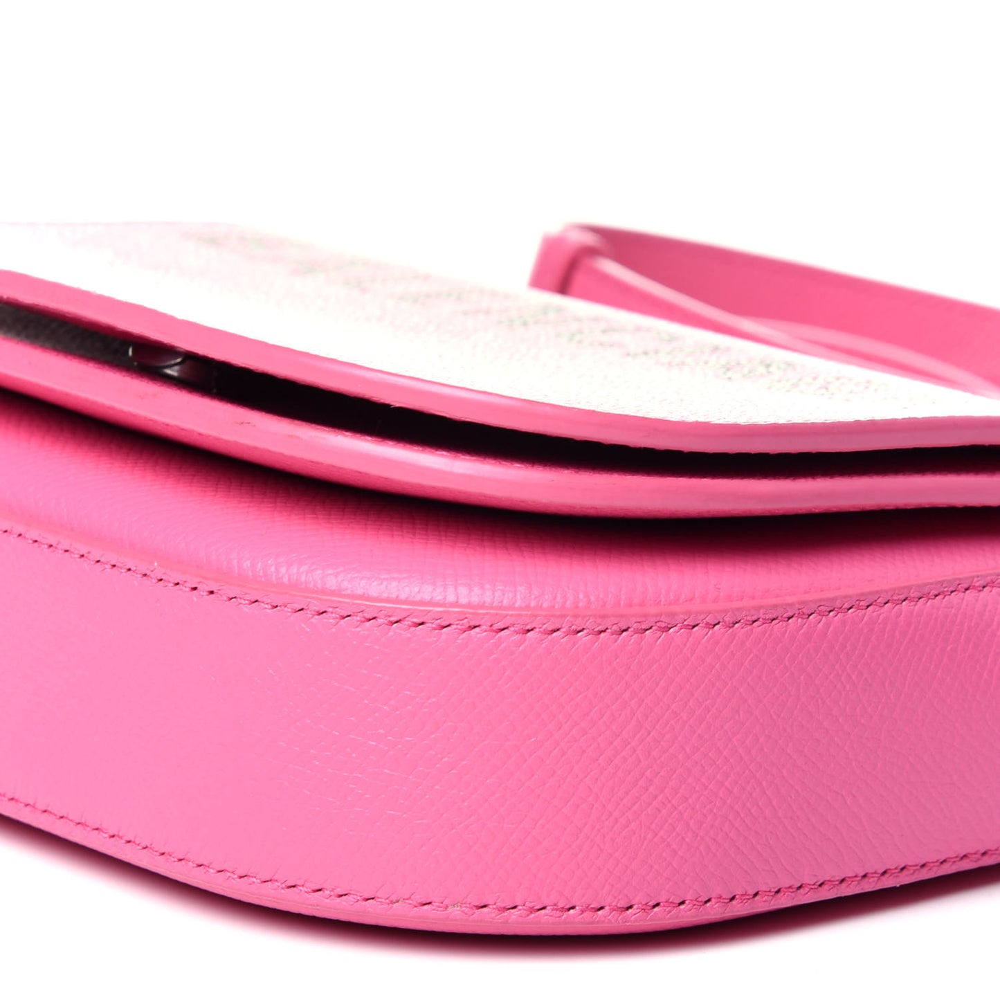 Signature Grained Calfskin Logo Print Ville Day Bag XS Rose Bubblegum Black