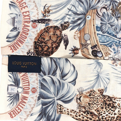 Louis Vuitton Silk Voyage Extraordinaire Bandeau Blue Grey 3 of 5