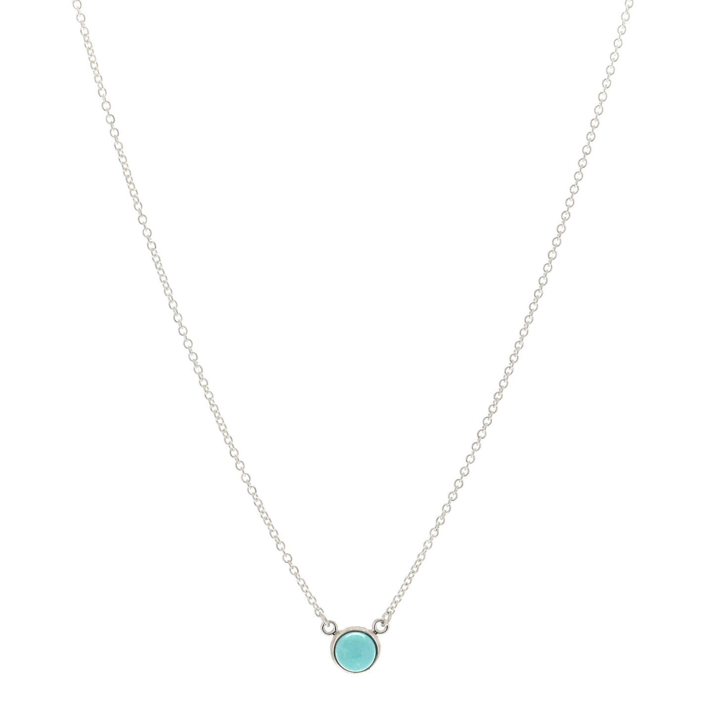 Sterling Silver Turquoise Elsa Peretti Color by the Yard Pendant Necklace