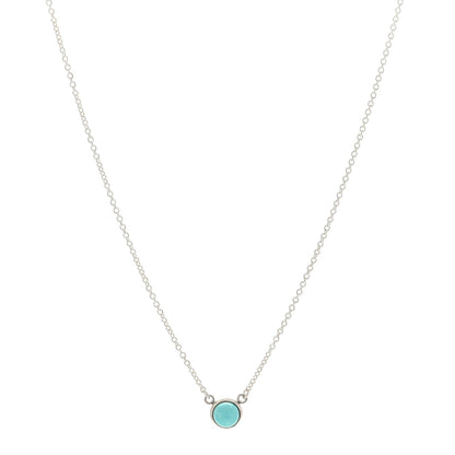 Tiffany Sterling Silver Turquoise Elsa Peretti Color by the Yard Pendant Necklace 1 of 3