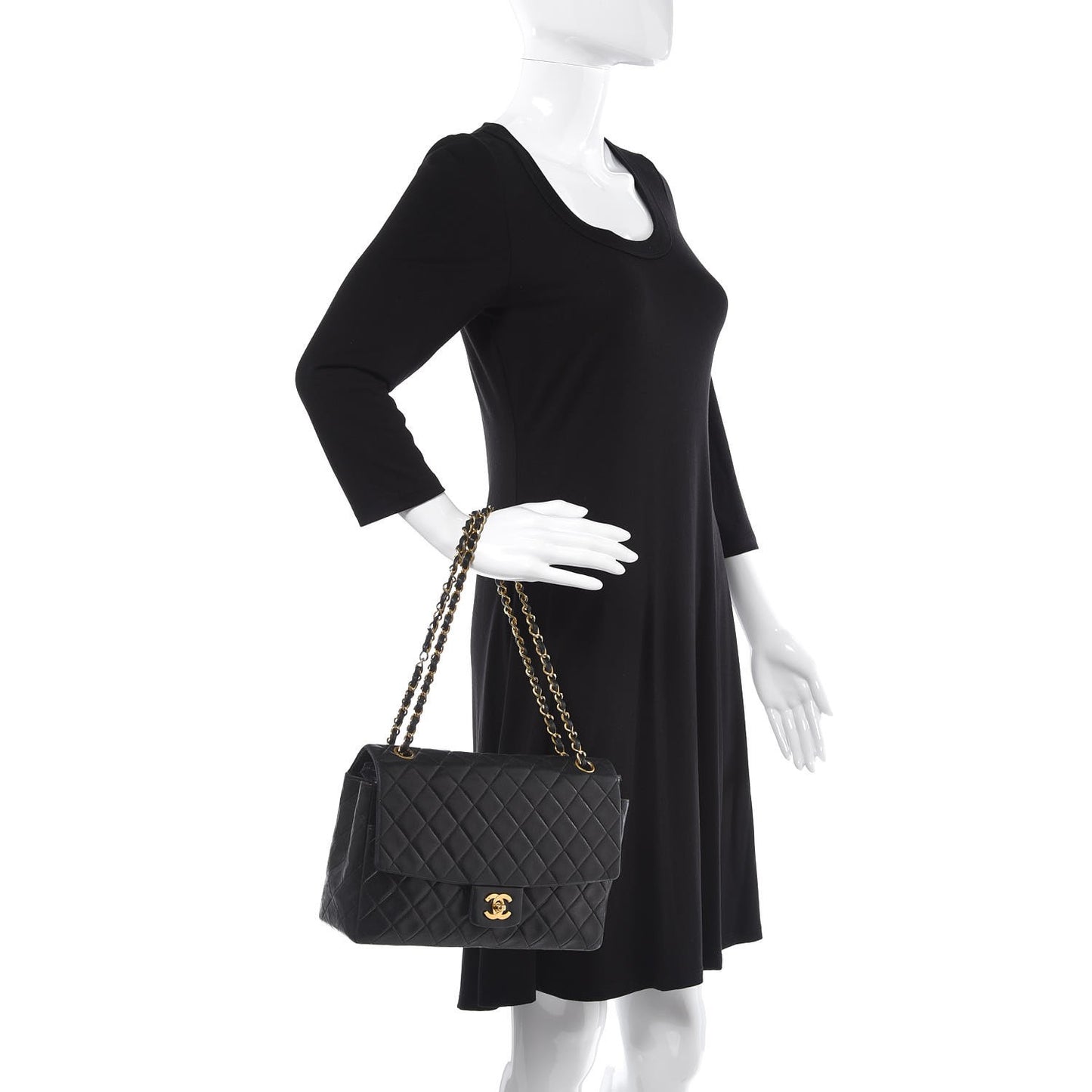 Lambskin Quilted Medium Single Flap Black