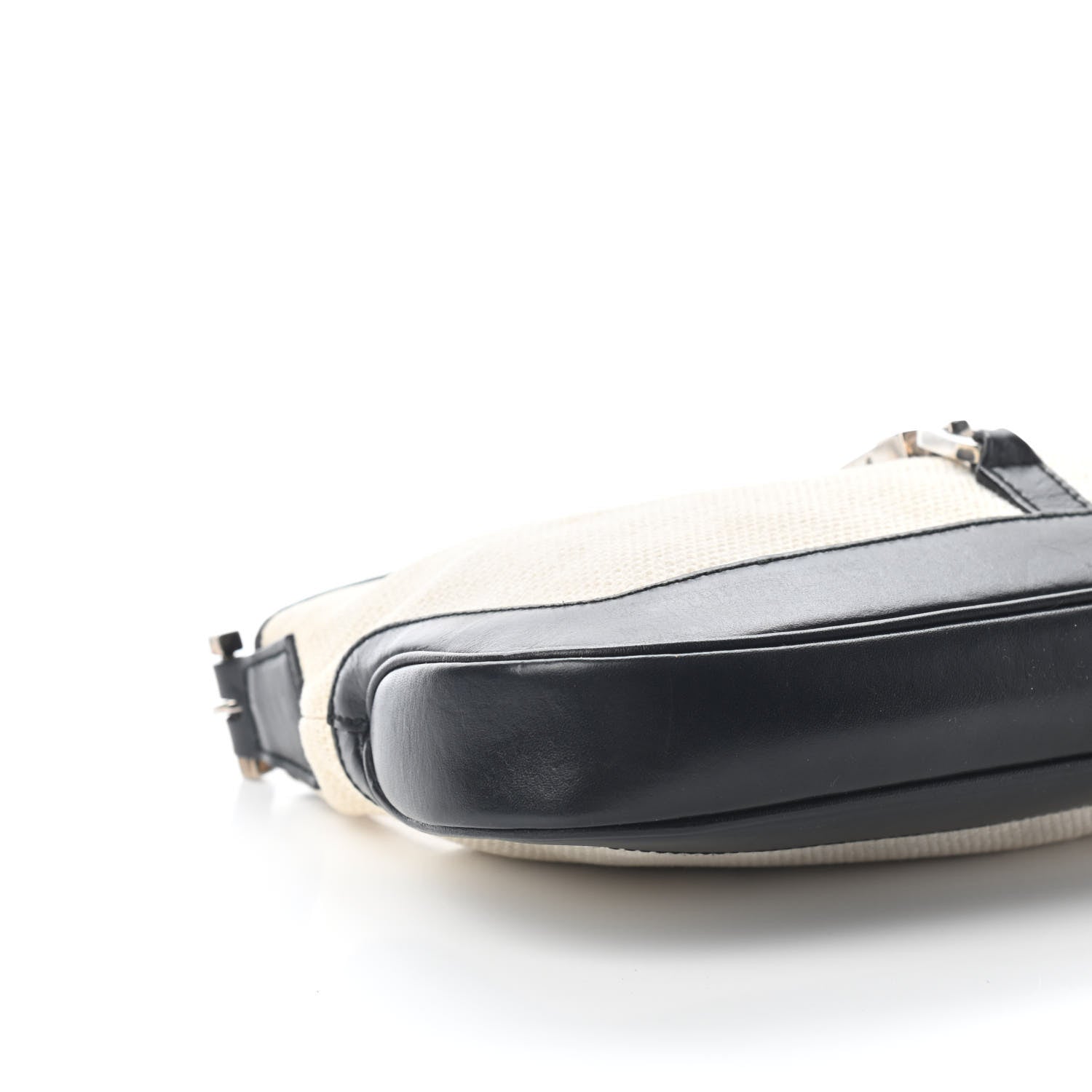 Gucci Canvas Calfskin Jackie O Hobo Black Tan 8 of 11