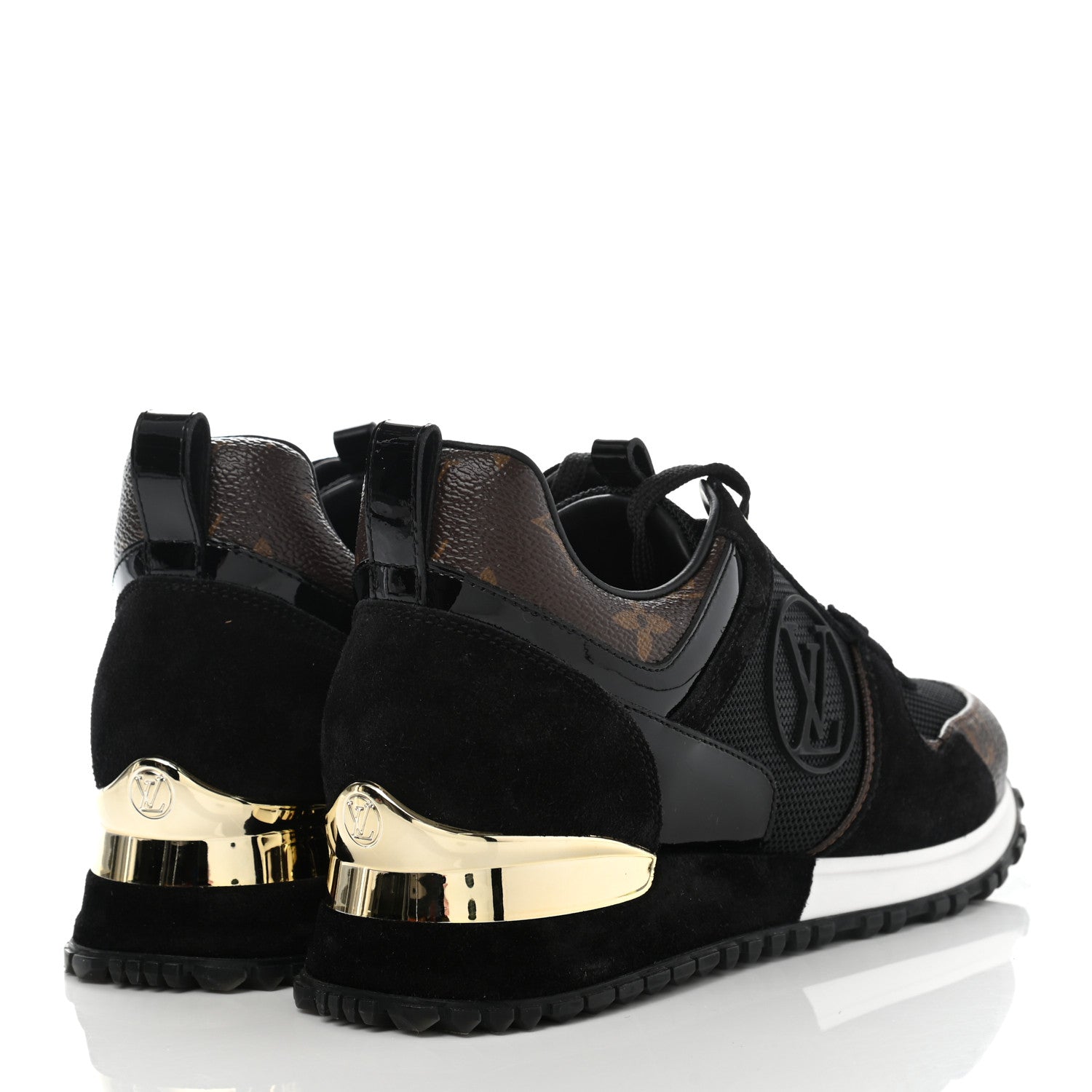 Louis Vuitton Suede Monogram Run Away Sneakers 35 Black 4 of 8