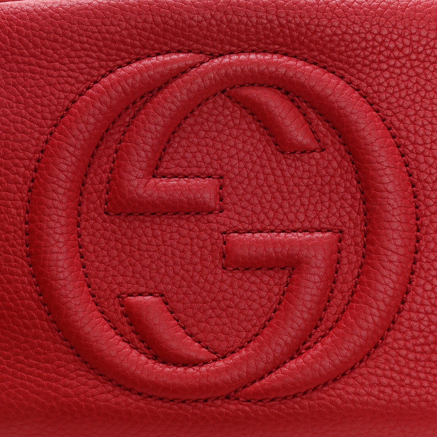 Pebbled Calfskin Small Soho Disco Bag Tabasco Red