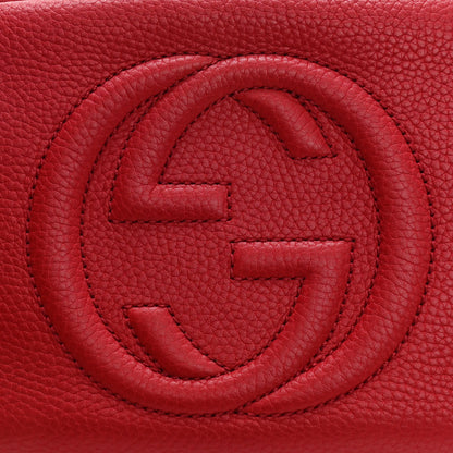 Gucci Pebbled Calfskin Small Soho Disco Bag Tabasco Red 9 of 13