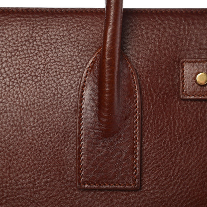 Saint Laurent Grained Calfskin Medium Supple Sac De Jour Dark Brown 14 of 15