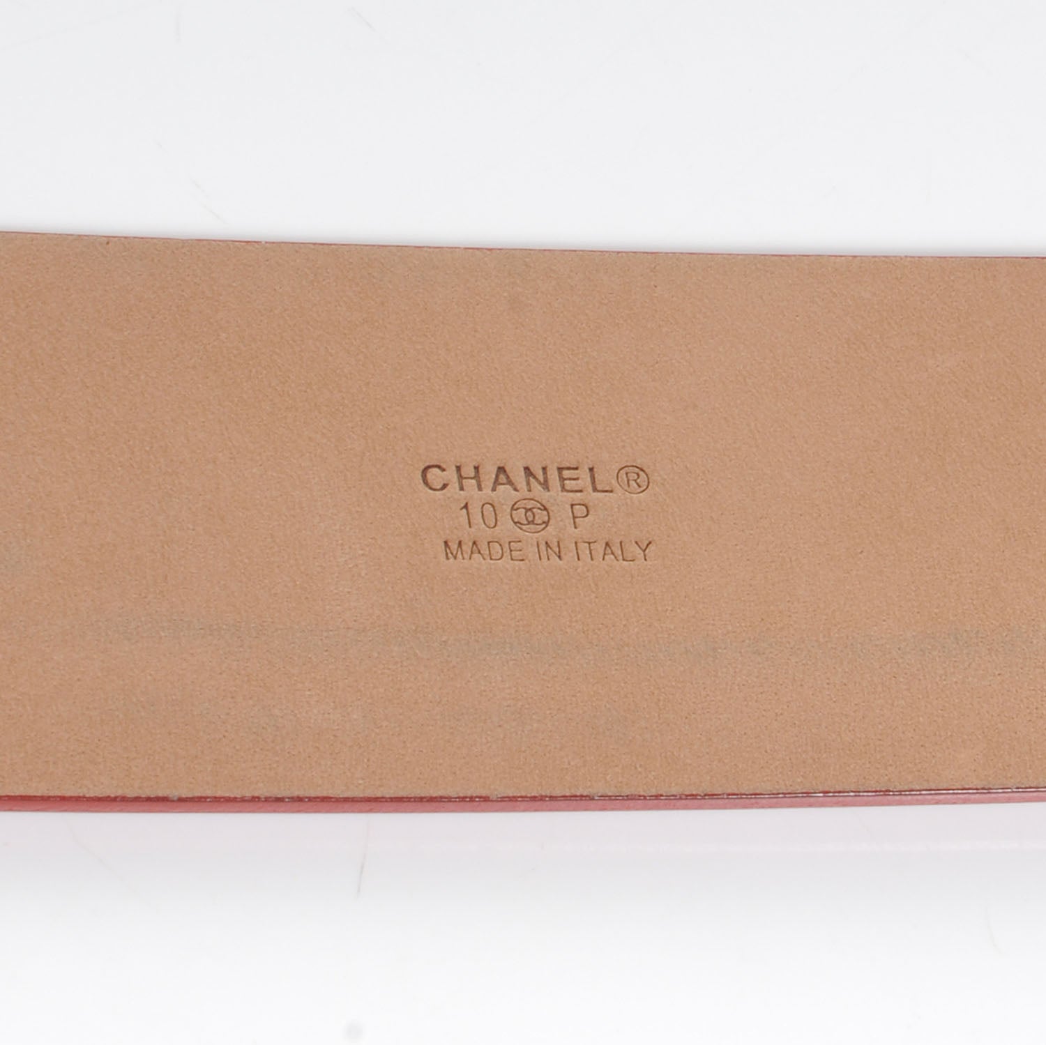 Chanel Patent Leather CC Logo Belt 85 34 Red 5 of 6